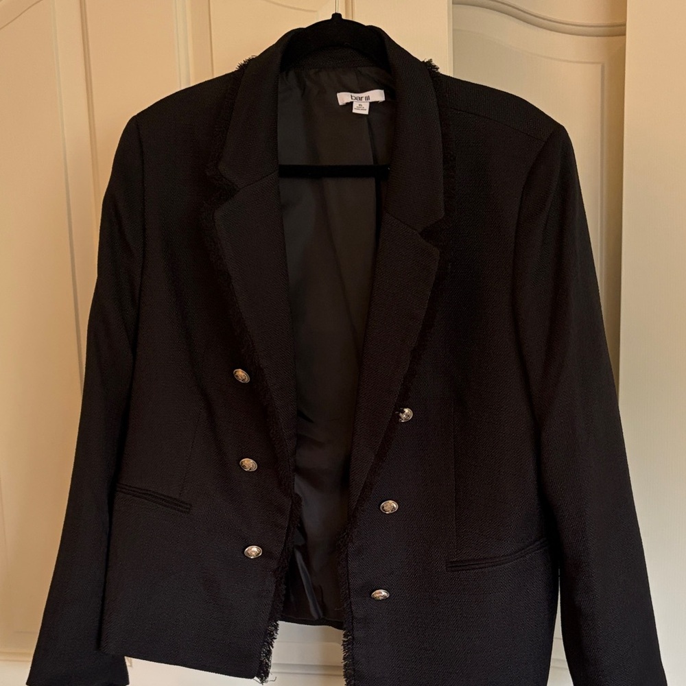 Bar III Black Blazer with Silver Accents